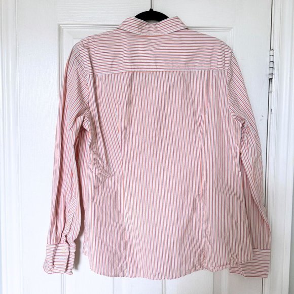 J Crew Striped Orange Button Down | US L - Picture 2 of 4
